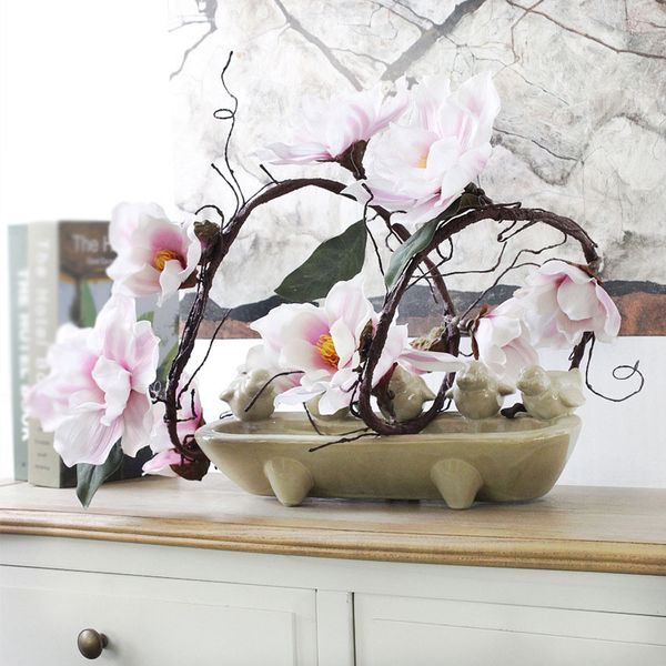 

1.85m simulation magnolia flower rattan artificial flower vine velvet pink white