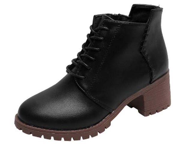 

высокое качество женские сапоги из натуральной кожи с пряжкой ремня женская обувь мода водонепроницаемый сапоги высокое качество высокие каб, Black