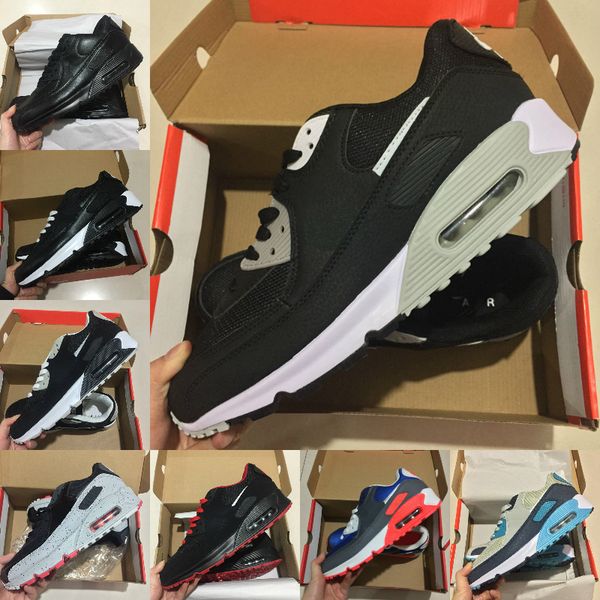 

wholesale 2020 new air cushion 90 running shoes men women black white red 90 sneakers classic mesh air90 outdoor fashion sports shoes