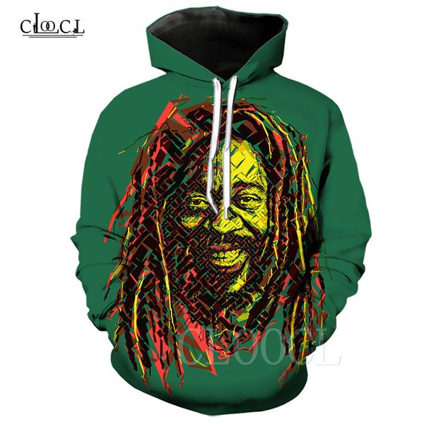 

reggae creator bob marley hoodie 3d печати смешные толстовка с капюшоном мужская одежда с длинным рукавом мужской пары streetwear пальто, Black