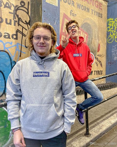 

19fw бандана box logo толстовка с капюшоном мужчины женщины вышивки logo толстовки моды hip hop highstreet outwear 8 цветов s-xl 6861, Black