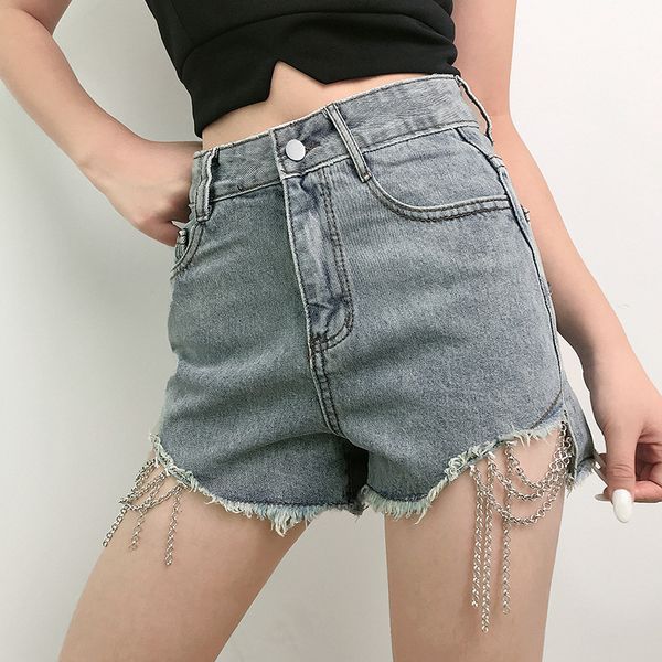 Qnpqyx verão moda feminina shorts sexy magro jeans curtas mulheres mid cintura borla espólio sarno denim shorts para mulheres streetwear calças jeans