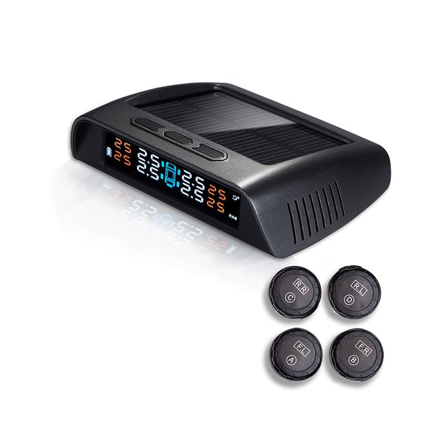 

car tire pressure monitoring system solar power wireless smart tpms real-time displays c66
