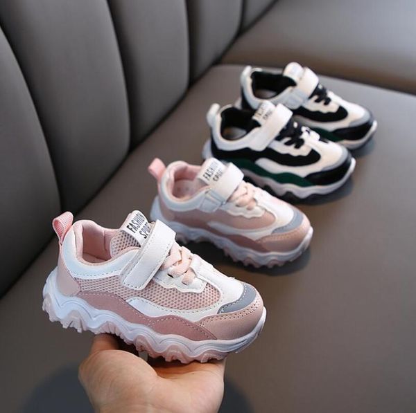 

children sneakers girls boys light weight sport running shoes mesh breathable soft baby kids casual walking tennis canvas shoes, Black;red