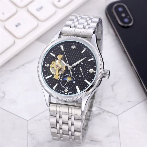 

luxury watch mens designer watches automatic moon phrase flywheel mechanical movement sweep self-winding wristwatches montre de luxe