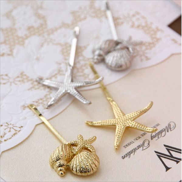 

fashion starfish metal hair clips pin hairpin accessories for women girls hair clip barrette hairgrip hairclip ornaments tiara, Black;brown