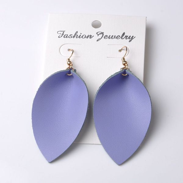 

лист натуральная кожа серьги для женщин сплошной цвет мода заявление падение мотаться серьги ювелирные изделия высокого качества поставки пр, Silver