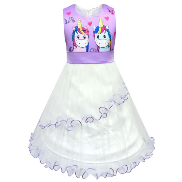 

2 colors ins summer kids clothing unicorn for girls dresses sleeveless princess girls dresses kids designer clothes girls dhl jy25, Red;yellow