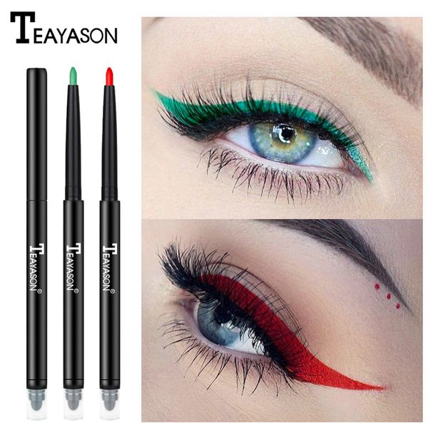 

women double head eye shadow eyeliner pencil waterproof colorful cosmetic @me88