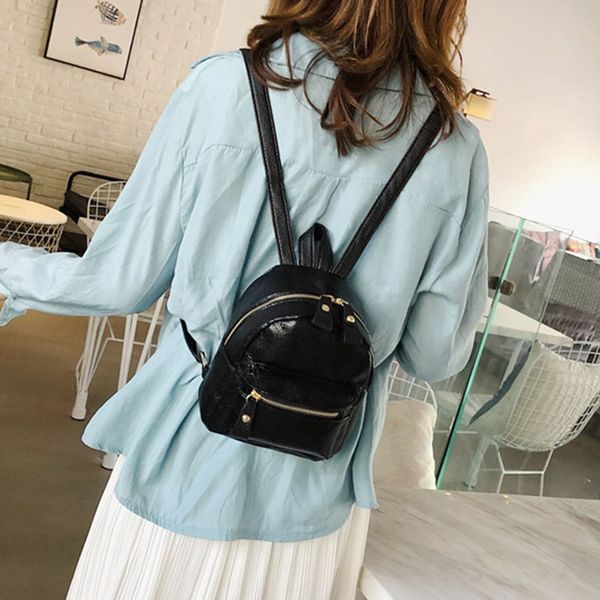 

1 pc mini simple pu leather backpack kids girls women double shoulder school bag travel satchel backpack dropship new arrival