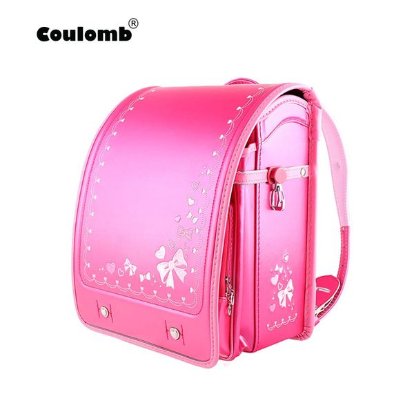 

coulomb children school bag for girls kid orthopedic backpack for school students bookbags japan pu randoseru baby bags new