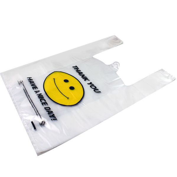 

clear plastic shop bags tote bag supermarket reusable shop bag smiley vegetable fruit bag (1kg pack