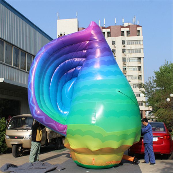 vendita all'ingrosso Conchiglia di palloncino gonfiabile colorato con striscia di alta qualità per la decorazione a tema marino dell'enorme centro commerciale