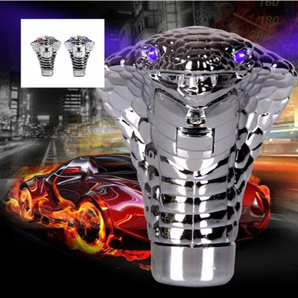 

universal manual / automatic cobra head car gear shift knob stick shifter gear shifting knob car led light handle shifter