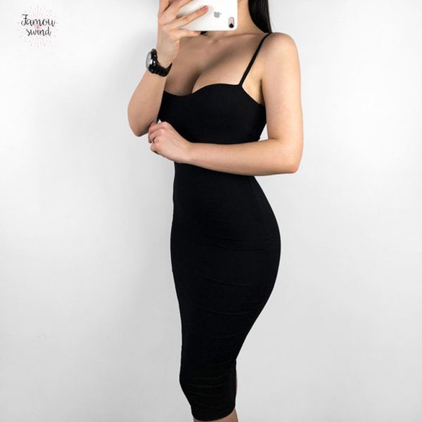 

2019 новый двойной бальные платья женщины хлопок sexy bodycon платье layers лето полиэстер backless длина колена упругие спагетти ремень, Black;gray