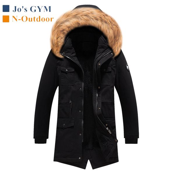 

outdoor winter hiking warm thicken detachable hooded men jackets multi-pocket british leisure windproof waterproof windbreaker, Blue;black