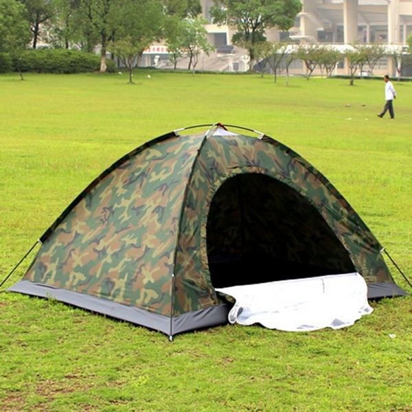 

portable outdoor camping double persons tent waterproof dirt-proof camouflage folding tent for travelling hiking ing