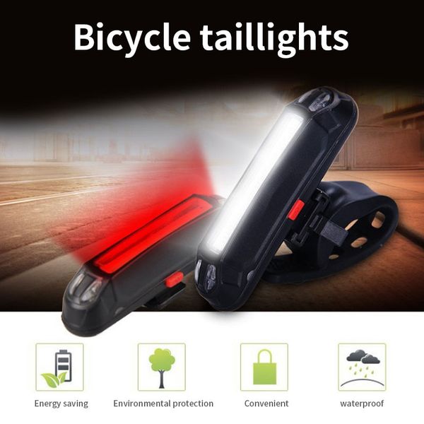 

durable led rechargeable bicycle accessories abs lithium battery waterproof warning light bicycle light rear