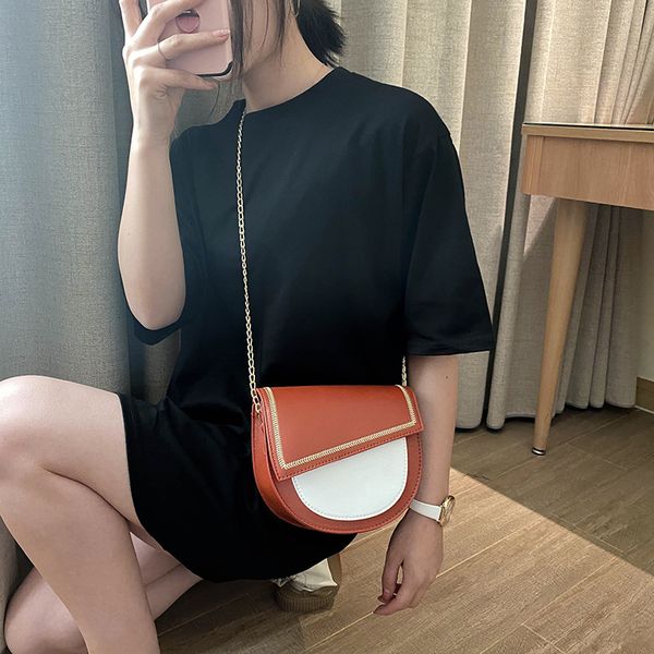 

summer 2020 new ladies saddle bag fashion casual shoulder messenger bag retro chain women's