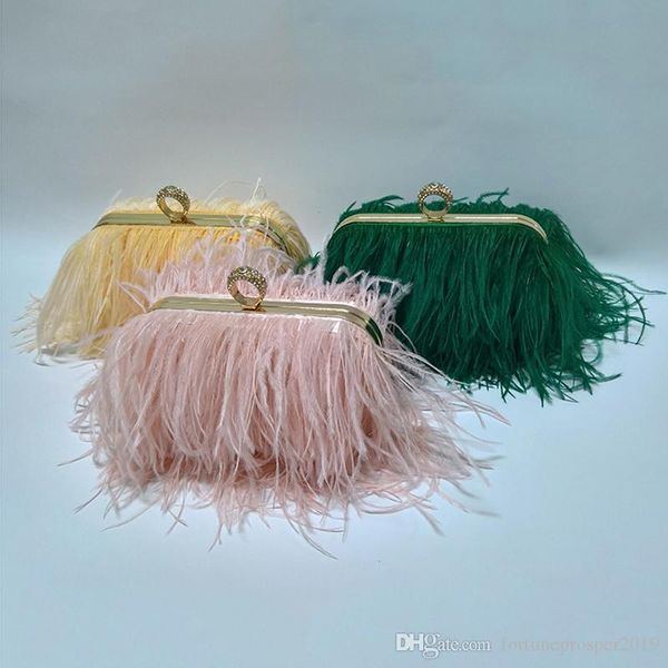 

inone настоящее страусиное перо меховые сумки день клатч вечерняя сумка crossbody сумки на ремне для женщин 2019 bolsa feminina cymka кошеле