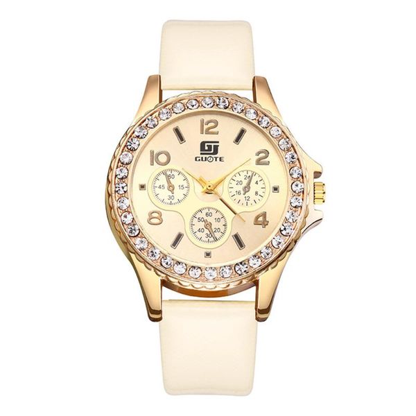 

retro red woman's watch sell fashion luxury quartz simple rhinestone casual leather the wristwatch gift zegarek damski q4, Slivery;brown