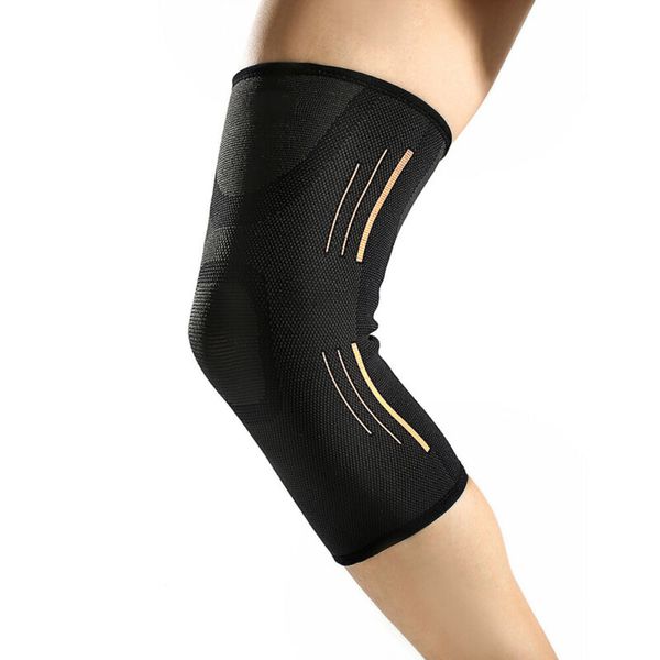 

1pc sports fitness knit knee support brace knee protector running cycling knee pads, Black;gray