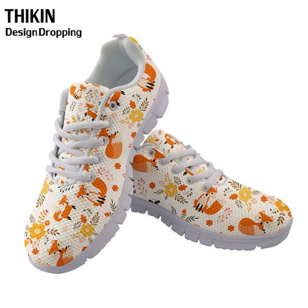 

thikin ladies fashion summer sneaker cute flower printing women lace-up flats jogging shoes for girls flat zapatos mujer, Black