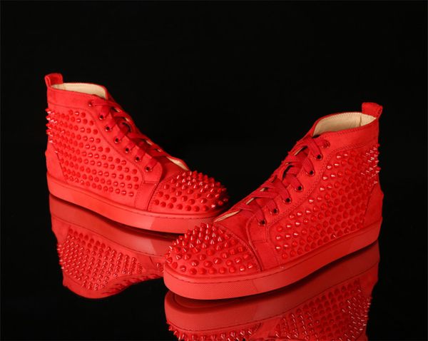 

белые черные синие красные подошвы мужские шипованные кроссовки нижняя красная мода квартиры обувь, роскошные ручной работы натуральная кожа, Black