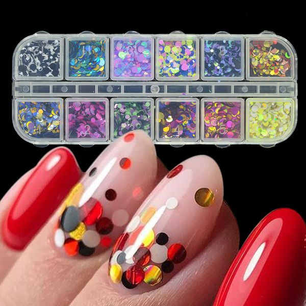 

set mixed color 3d 1 ultrathin sequins nail glitter flakes 1/2/3mm sparkly diy tips dazzling paillette nail art decorations trp, Silver;gold