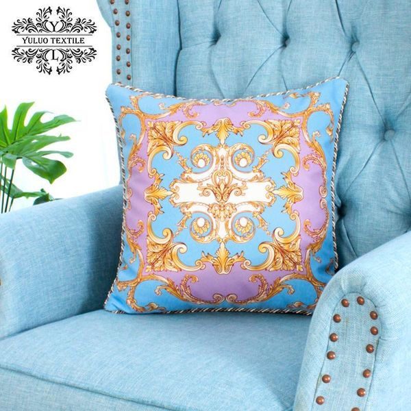 

european-style sofa pillow cushions american light classical baroque extravagance nordic purple cushion backrest cushion pillow case 101