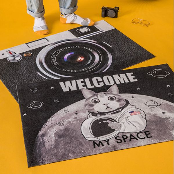 

creative carpet cartoon living room door camera mats home bedroom door porch stomping feet non-slip ash mats floor mat hallway decoration