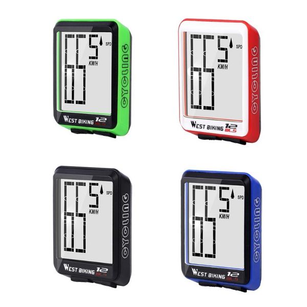 

large digital bike computer wireless bicycle computer bike thermometer waterproof speed distance time measure with lcd backlight
