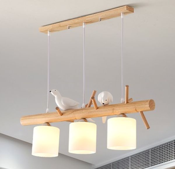 

lightcat nordic solid wood dining room chandelier modern simple small family dining room bar bedroom children's room bird chandelier