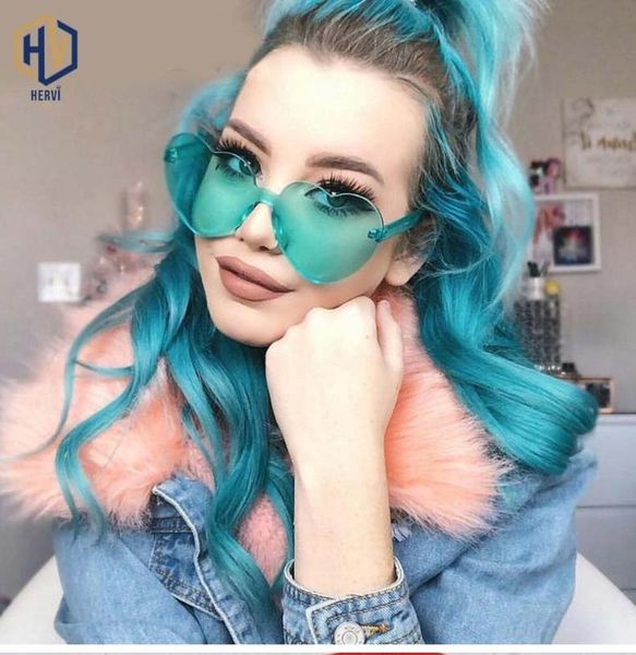 

siamese love heart women sunglasses fashion big frame transparent ocean lens sun glasses resin gradient eyeglasses uv400, White;black