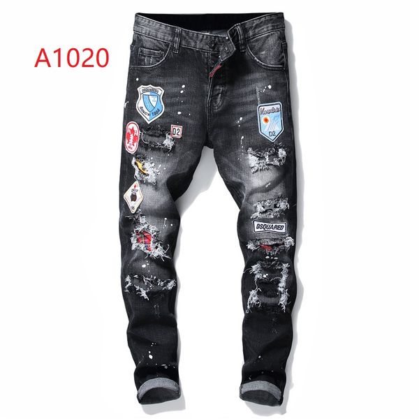 

fashion d2 mens skinny jeans italy trend brand designer jeans private custom selling men black biker jeans street fashion casual pants 28-38, Blue