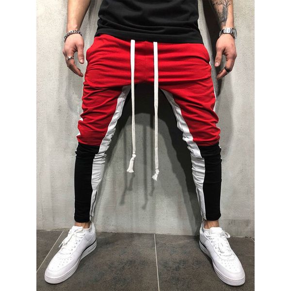

slacks trousers sweatpants workout on pants track sports gym pants hip streetwear hop mens jogger long legs new odcdi, Black
