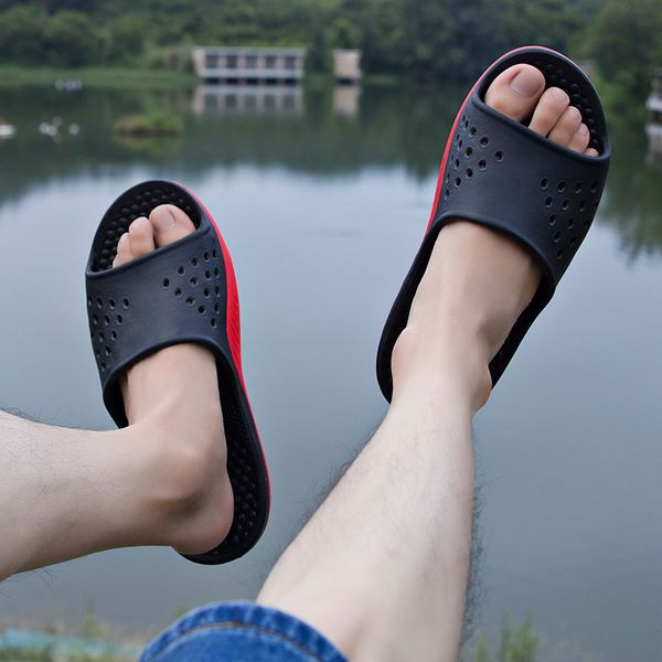 

merkmak 2020 slippers men wholesale couple indoor home l sandals & slippers women summer non-slip bathroom big size 50, Black