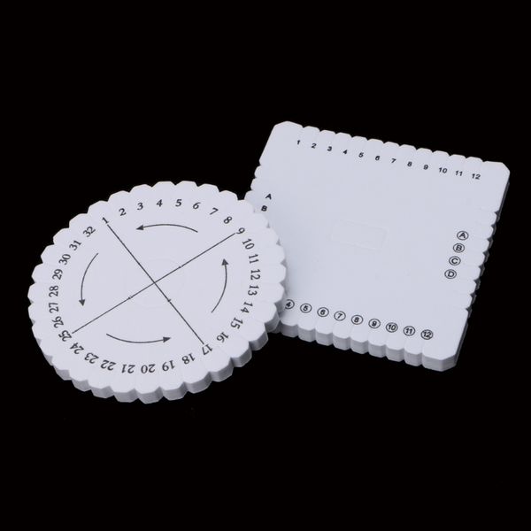 

2pcs/set round and square kumihimo beading cord disc/disk braiding braided plate, Black