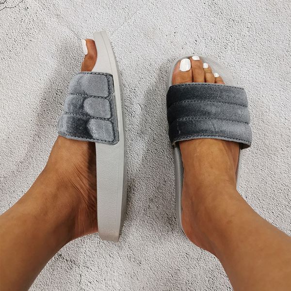 

women fashion eva slippers 2020 summer platform flat with female slides outside beach shoes casual sandals cute slippers, Black