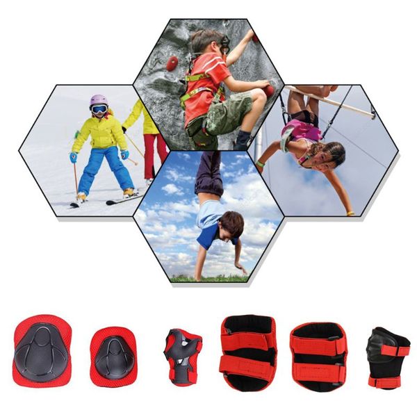 

6pcs kids protective set safety gear pad kids wrist elbow knee protectors(green) u1jc