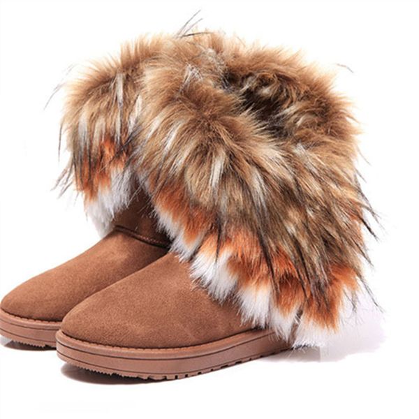 

women snow boots plus size faux fur winter ankle boots sewing flats female comfort footwear platform shoes black women shoes