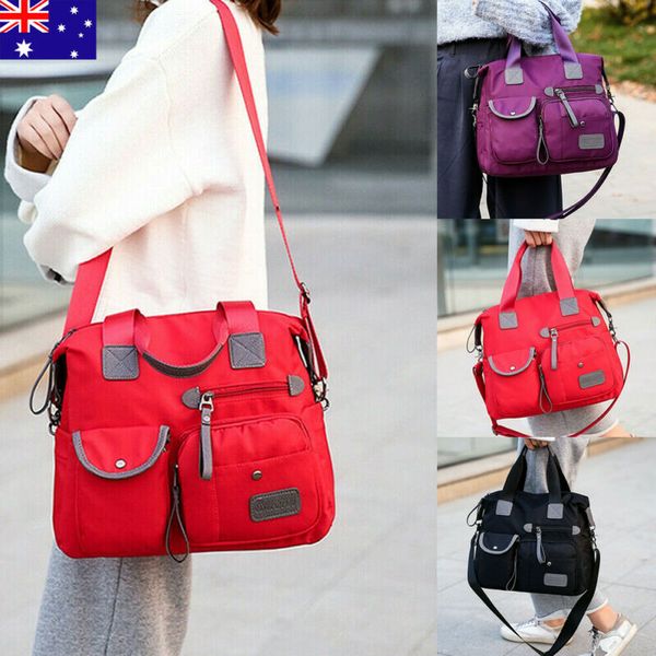 

au women nylon waterproof handbag shoulder bag tote satchel purse messenger new