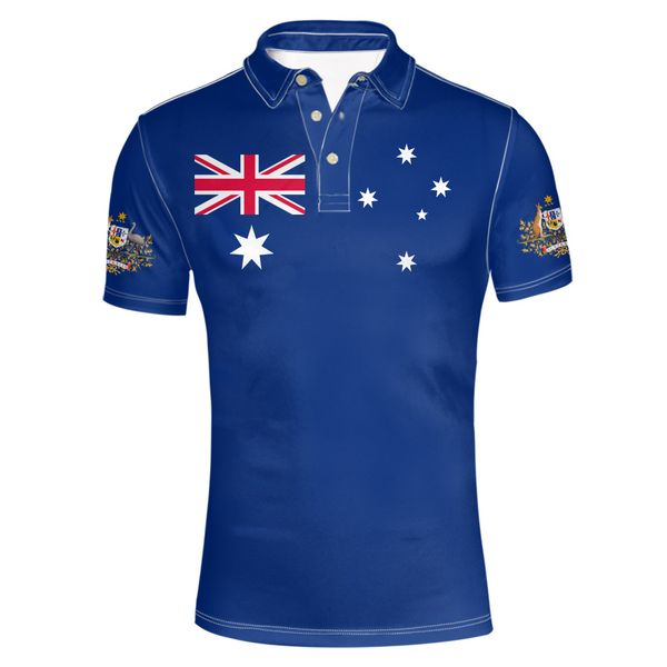 AUSTRALIEN Jugend frei nach Maß Name Nummer drucken Foto schwarz weiß blau Logo aus Land Poloshirt Nation Flagge Freizeitkleidung