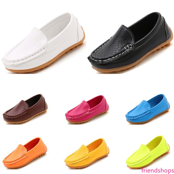 

2020 whole sale children boy leather shoes black white dark blue red pink yellow volt fashion designers shoes size 27-35