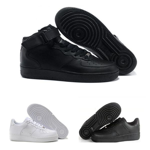 

NIKE Air Force 1 Leather AF1 2018 Новый Классический 1 Белый Черный Низкий Высокий Вырез Мужчины Женщины Скейтбординг Обувь Один Размер Обуви 36-46