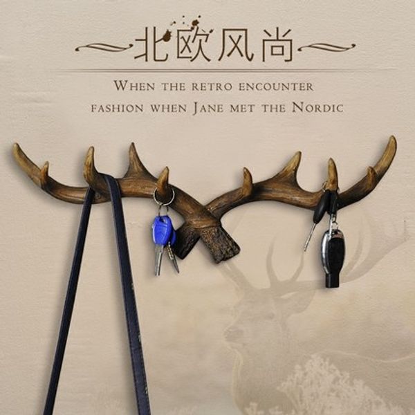 

retro antlers wall hanging creative coat rack bedroom dressing room porch wall decoration key hook