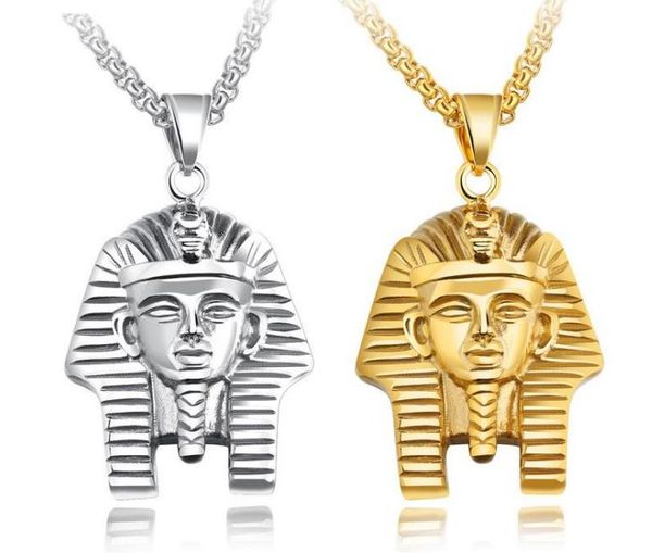 

egyptian pharaoh pendant hip-hop necklace popular in europe and the united states men's creative hegemony meteorological symbols pendan, Silver