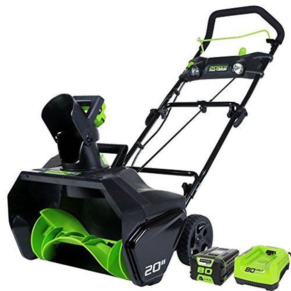 

greenworks pro 20-inch 80v cordless snow thrower, 5.0 ah battery included