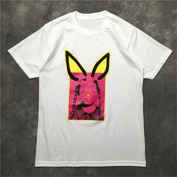 

street fashion mens t shirt 2020 monk print polos pullover short sleeves t shirts men women couples style hip hop tee, White;black