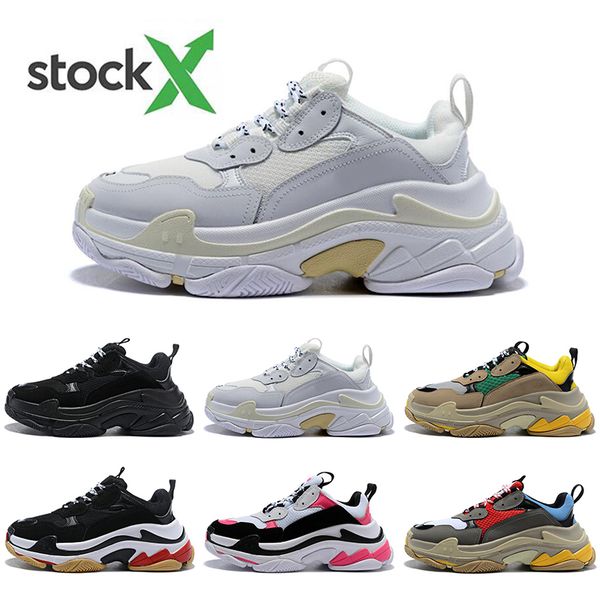 

with socks good quality triple-s walking shoe luxury dad shoes chaussures designer sneakers for men women vintage old grandpa trainer, Black